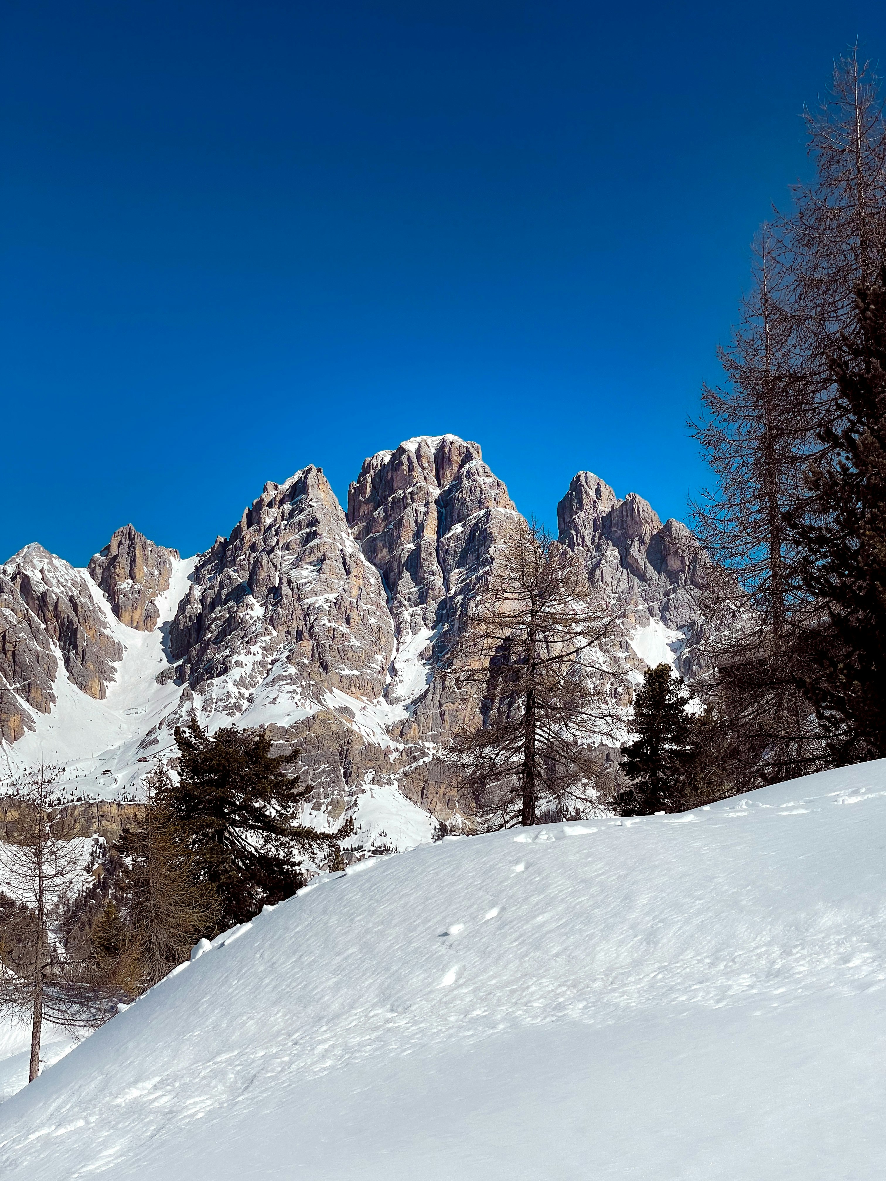 snow covered mountain during daytime